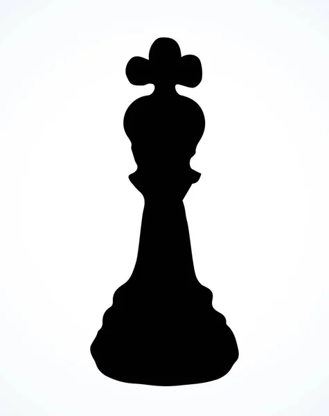 Schachfigur. Vektor-Federzeichnung — Stockvektor