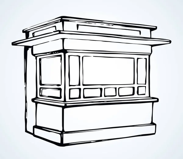 Winkelruimte. Vectortrekkende kiosk — Stockvector