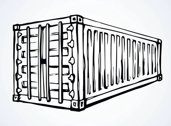 Container pentru transport. Desen vectorial — Vector de stoc