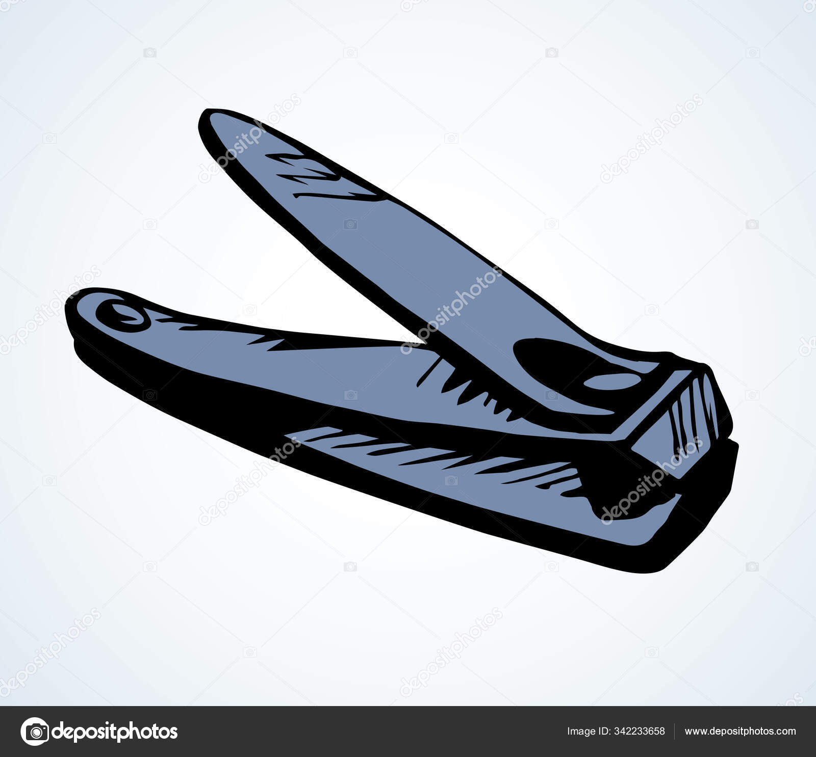 Premium Vector | Sketch of pedicure nippers black lineart on white  background
