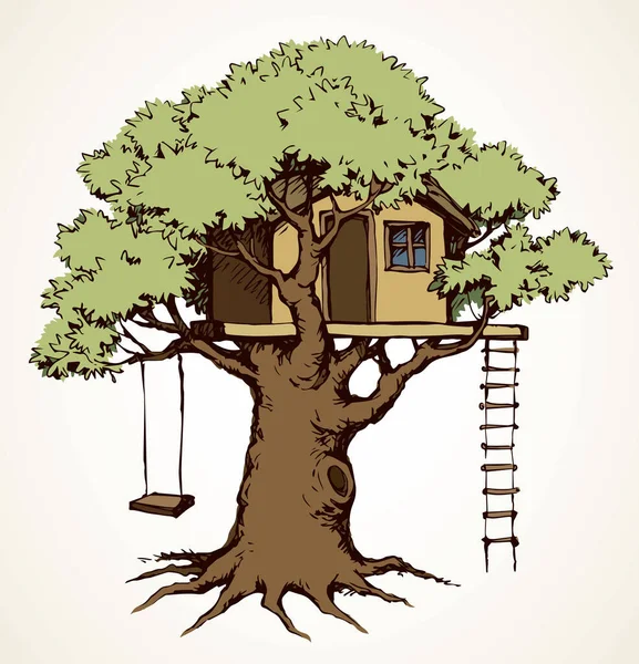ᐈ Treehouse Drawing Stock Pictures Royalty Free Backyard