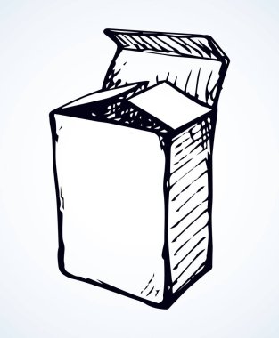 Rectangular carton packaging. Vector drawing