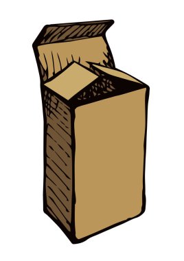 Rectangular carton packaging. Vector drawing