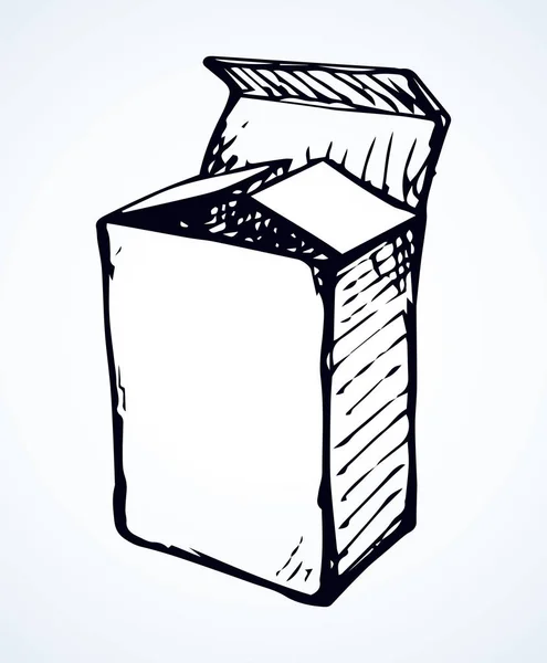 Emballage en carton rectangulaire. Dessin vectoriel — Image vectorielle