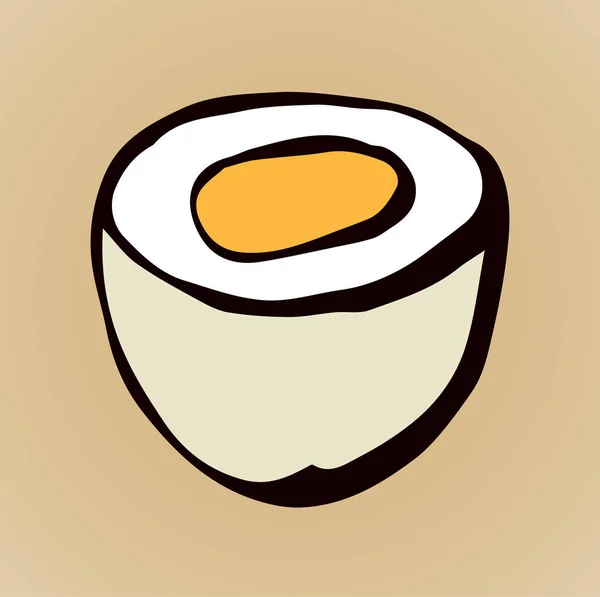 Half boiled egg. Vector drawing — 스톡 벡터