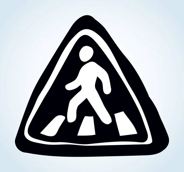 Road sign. Crosswalk. Vector drawing — 스톡 벡터