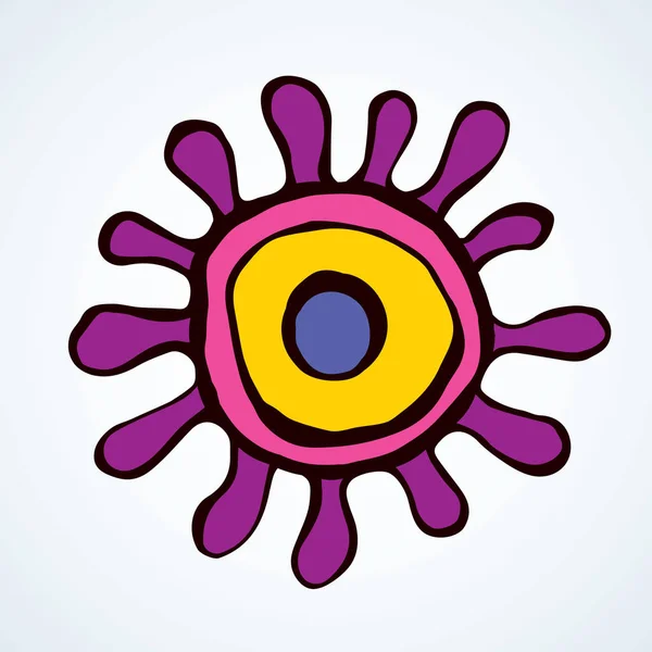 Bacteria del virus Corono. Dibujo vectorial — Vector de stock