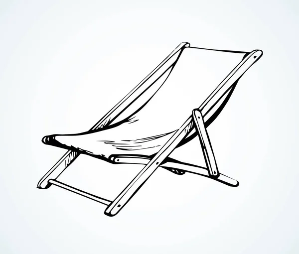 Chaise de plage. Dessin vectoriel à main levée — Image vectorielle