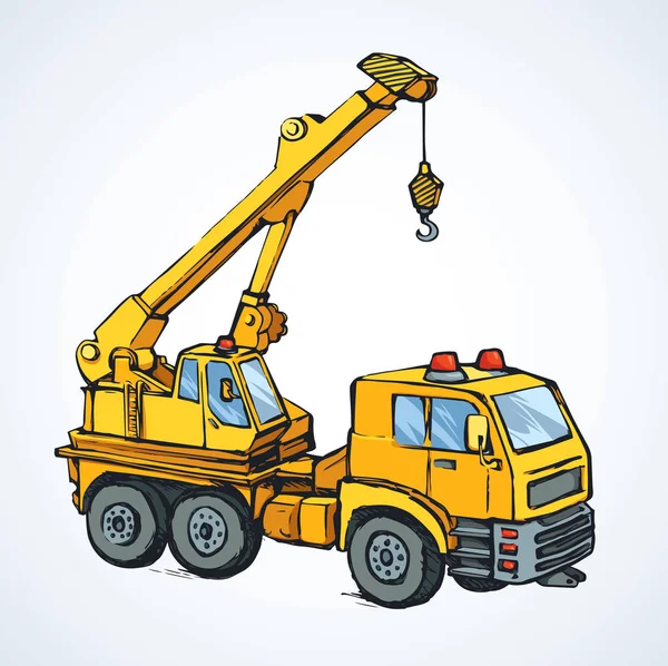 Machine avec grue. Dessin vectoriel — Image vectorielle