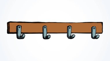 Beyaz salonun arka planında eski ahşap tahta pano dekoru. El çizimi siyah mürekkep desenli obje amblemi. Metin için uzaya retro sanat karikatür tarzı çizilmiş. Kapalı tutucu resim grafiği