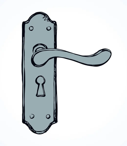 Doorhandle 자물쇠 디자인에 손으로 럭셔리 스타일에서 텍스트에 공간에와 — 스톡 벡터