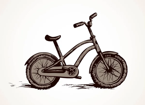 Aller Vélo Simple Isolé Sur Fond Blanc Vue Latérale Ligne — Image vectorielle