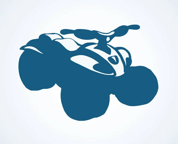 Tthree Wheeler Quadbike Machine Moteur Sur Toile Fond Désert Léger — Image vectorielle