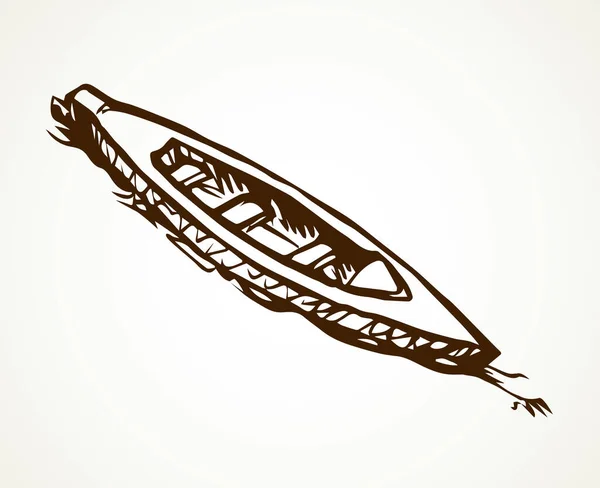 Emblem Piktogram Hanyut Wherry Skiff Ruang Teks Kolam Putih Terang - Stok Vektor
