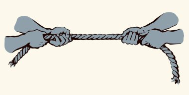 Hat eğlenceli güç ortağı beyaz metin alanında oyun kazanıyor. Siyah çizgili güçlü grup yaylı oyun fikri problem logo simgesi işareti çizimi retro sanat karikatürü tarzında. Yakın görünüm