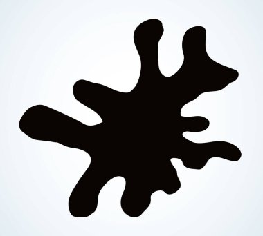 Soyut kaos küçük protist elementi şekillendirir. Çizgi siyah el çizilmiş su doğası tıp fakültesi çalışma ikonu sembolü resim çizimi. Çizgi film tasarımı. Yakın makro görünüm