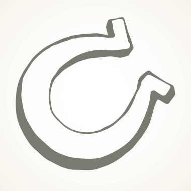 Hafif ahır duvarında asılı kaba, büyük, sahte ayakkabılar metin arkaplanı. Doğrusal koyu mürekkep rengi el çizimi Batı St. kırsal amblem antik karalama oyma kağıt baskı biçimi. Üst görünümü kapat