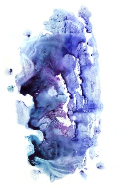 Canlı guaş dab Etüt kağıt düşkün ve modern tarzı metin kroki için alan. Renk boya elle çizilmiş closeup soğuk ıslak lake lekeleri ışık kartındaki. Makro görünümü grunge fantastik Donanma spot form tasarım