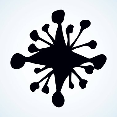 Sevimli Eve natal buzlu yıldız çizimi. Işık gökyüzü arka planında İsa 'nın doğumu tasarımı. Kağıt metin alanı üzerinde karalama retro tarzı kalemle siyah mürekkep el logotip amblem tasarımı çizildi