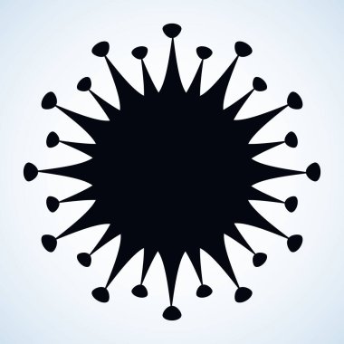 Roman sarları H1n1 organik viral DNA tehlike uyarısı viroloji bakım elementini beyaz zemin üzerine kurar. Yakın çekim zika soğuk algınlığı aşısı insan vücudu yaşamı logo simgesi tasarımı. Siyah sanat grafik vektörü