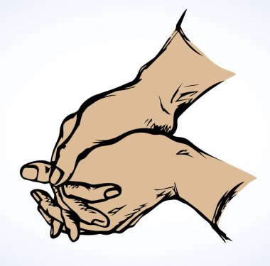Yakın çekim günahı Hope 'a iki kat kız kolu için yalvar. Çizgi siyah çizili eski kutsal aziz erkek sevgili palmiyesi Tanrı 'ya şükürler olsun bakım alkışı konsepti logo simgesi retro kilise karikatür tarzı
