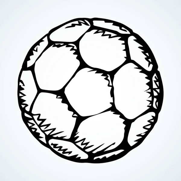 Klassischer Spaß Kickball Kugel Auf Lichtfeld Hintergrund Textfläche Freihändig Umreißen — Stockvektor