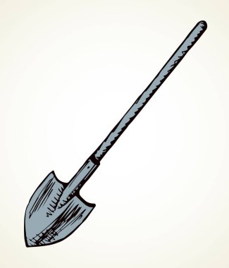 Toprak zemin üzerinde kum, çakıl, çiftçi bitki inşa etmek için büyük tükürük. Freehand siyah mürekkep el çizilmiş amblem tasarım kroki çizim retro sanat karalama kağıda baskı tarzı kalem kağıt metin alanı. Görünümü kapat