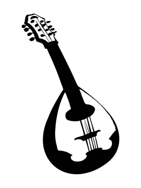 Closeup View Big Old Pluck Strum Chord Ukulele Mandola Freehand — Stock Vector