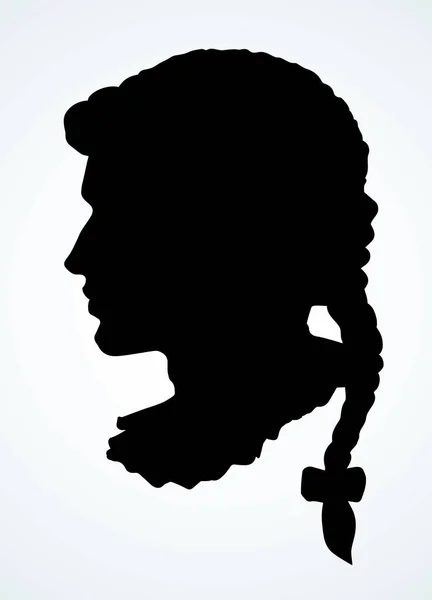 线条特写法司法威尼斯巴洛克围假发套装 轮廓黑色手绘皇家欧洲法国剧院首席艺术家标志图标艺术古代卡通设计 — 图库矢量图片