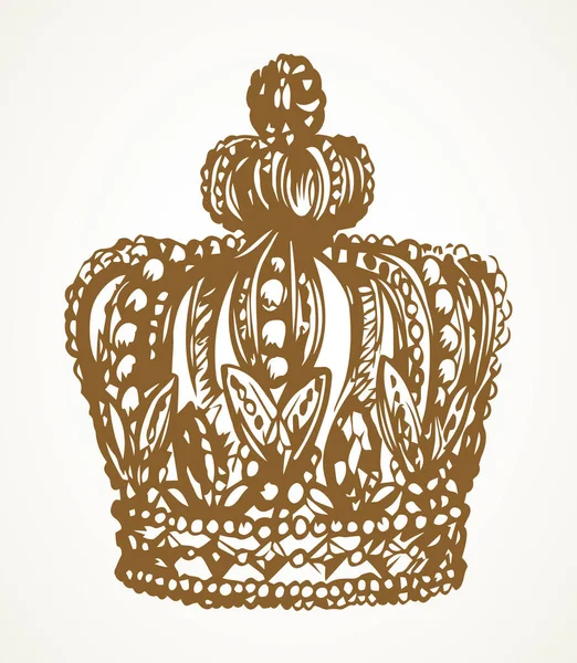 Закрыть Вид Классического Роскошного Богатства Дворянской Короной Шляпы Награды Белое — стоковый вектор