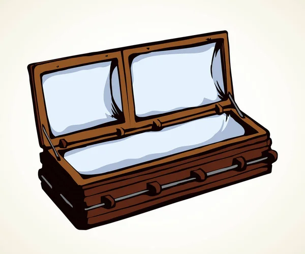 Primeros Planos Vieja Morgue Abierta Morir Cajón Pecho Espacio Texto — Vector de stock