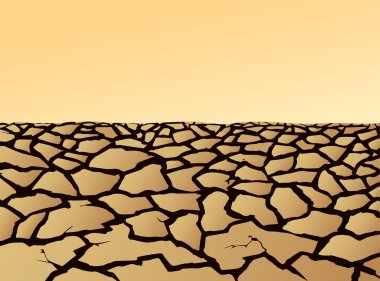 Eski Ölüm Gölü yarık yarık panoramasını boşaltıyor. Parlak kahverengi renkli vintage el, verimsiz taş duvar simgesi tasarımı için tehlike arz ediyor. Grunge eskiz çizimi tarzı. Mavi gün gökyüzü metin alanı görünümü