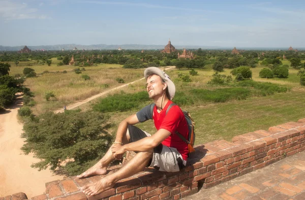 Turist i Bagan — Stockfoto