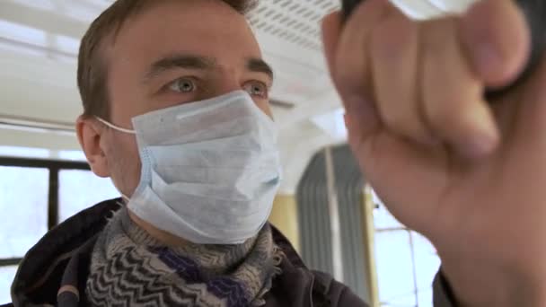 Éclosion Maladie Pandémie Coronavirus Covid Protection Contre Virus Portrait Homme — Video