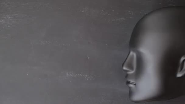 Ανθρωπίνως Ρομπότ Ανδροειδές Κεφάλι Τρεις Κενές Φυσαλίδες Ομιλίας Σταματήστε Πρότυπο — Αρχείο Βίντεο