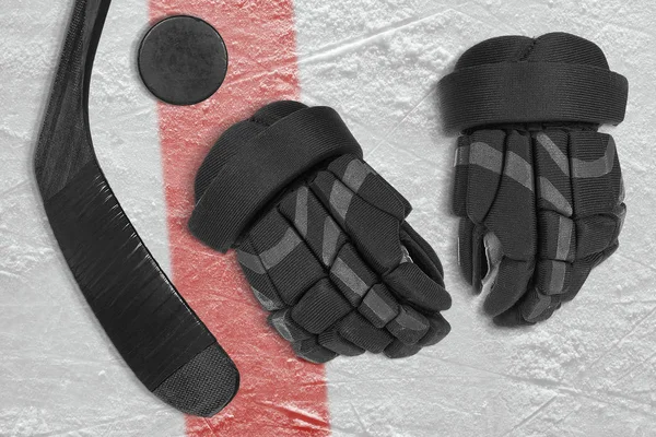 Set on ice hockey accessories — Stock Photo, Image