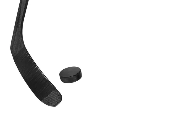 Hockeypuck en stok — Stockfoto