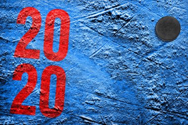 Mavi buz üzerinde hokey diski