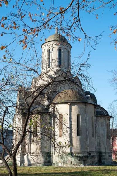 Forntida Rysk Ortodox Kyrka Vit Sten Med Kupol — Stockfoto