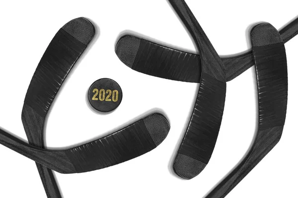 Fragment Einer Konzeptionellen Sport Hintergrund Und Zubehör Hockey Saison — Stockfoto