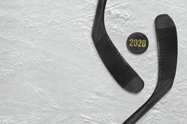Hockey Accessoires Liggen Ijsbaan Hockey Seizoen Concept — Stockfoto