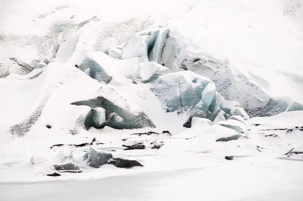 Gelo azul do Glaciar Solheimajokul — Fotografia de Stock