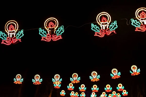 Iluminación de Año Nuevo en la calle — Foto de Stock