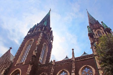 Üstten Görünüm Saints Olga Katedrali ve Elizabeth (Saint Joseph Bilczewski, 1903-1911). Lviv, Ukrayna. Kilise popüler İmparatoriçesi (Prens) Bavyera Elizabeth (Habsburg), Sisi bilinen anısına inşa edildi