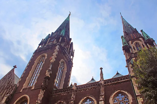 Ovanifrån katedralen av heliga Olga och Elizabeth (Saint Joseph Bilczewski, 1903-1911). Lviv, Ukraina. Kyrkan byggdes till minne av den populära kejsarinnan (Princes) bayerska Elizabeth (Habsburg), känd som Sisi — Stockfoto