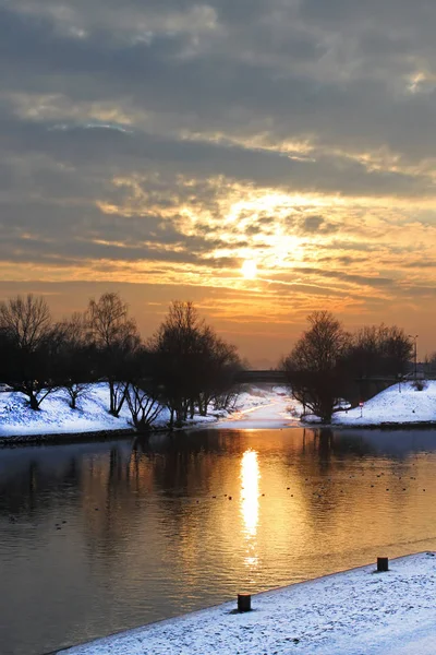 クラクフ、ポーランドの夕日 — ストック写真