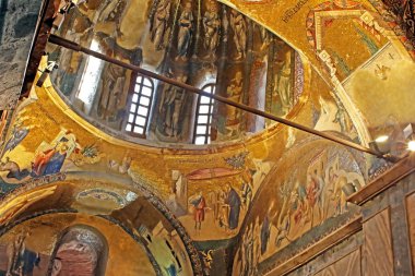 Kutsal Savior duvarların dışına Kilisesi kubbe altında duvar resimleri. ikinci adını artık kariye Müzesi İstanbul, Türkiye