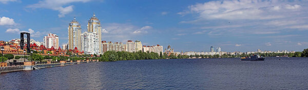 Obolon embankment in the spring, Kyiv, Ukraine