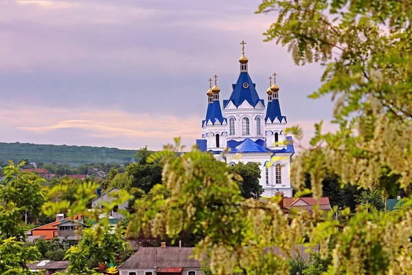 Kamianets-Podilskyi, Ukrayna Sunset'teki St. George's Cathedral — Stok fotoğraf
