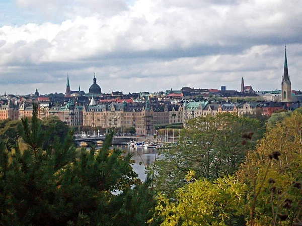 Вид на Стокгольм из Скансена, Швеция — стоковое фото
